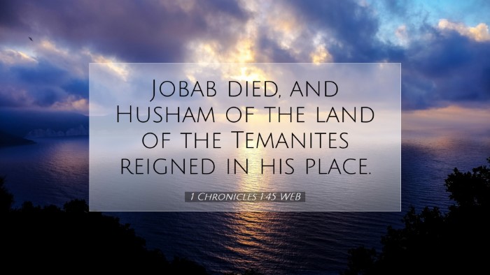 Picture 07 - 1 Chronicles 1:45 WEB Desktop Wallpaper - Jobab died, and Husham of the land of the - Desktop Bible Verse Wallpaper