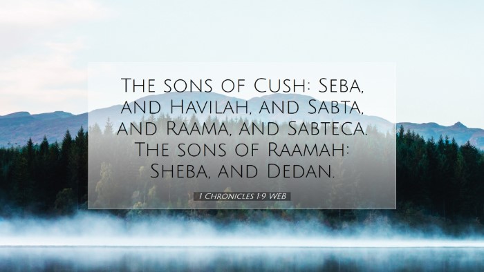 Picture 07 - 1 Chronicles 1:9 WEB Desktop Wallpaper - The sons of Cush: Seba, and Havilah, and Sabta, - Desktop Bible Verse Wallpaper