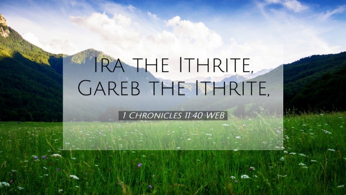Picture 07 - 1 Chronicles 11:40 WEB Desktop Wallpaper - Ira the Ithrite, Gareb the - Desktop Bible Verse Wallpaper