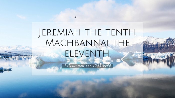 Picture 07 - 1 Chronicles 12:13 WEB Desktop Wallpaper - Jeremiah the tenth, Machbannai the - Desktop Bible Verse Wallpaper