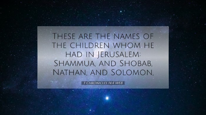 Picture 07 - 1 Chronicles 14:4 WEB Desktop Wallpaper - These are the names of the children whom he had - Desktop Bible Verse Wallpaper