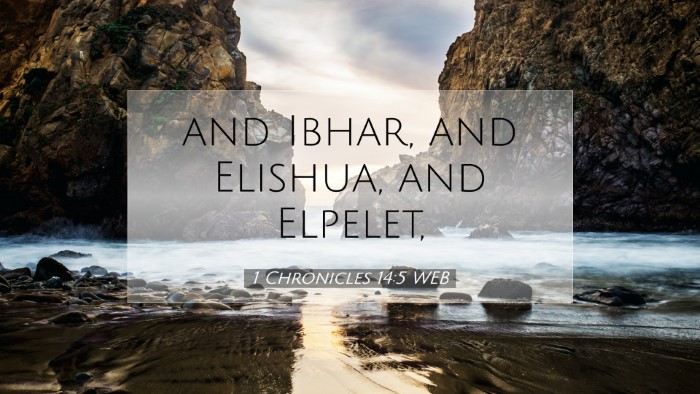 Picture 07 - 1 Chronicles 14:5 WEB Desktop Wallpaper - and Ibhar, and Elishua, and - Desktop Bible Verse Wallpaper
