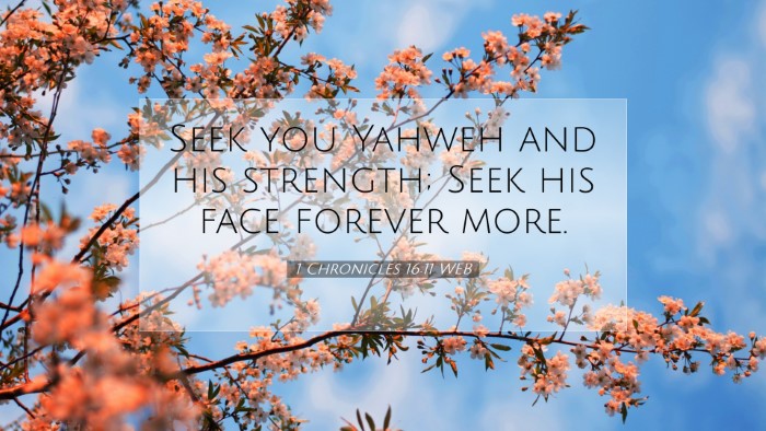 Picture 07 - 1 Chronicles 16:11 WEB Desktop Wallpaper - Seek you Yahweh and his strength; Seek his face - Desktop Bible Verse Wallpaper