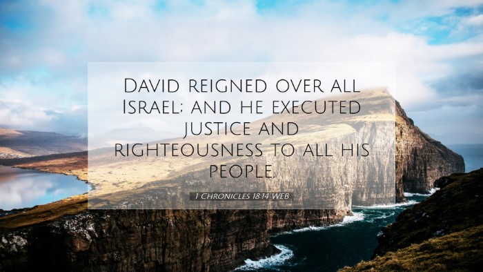 Picture 07 - 1 Chronicles 18:14 WEB Desktop Wallpaper - David reigned over all Israel; and he executed - Desktop Bible Verse Wallpaper
