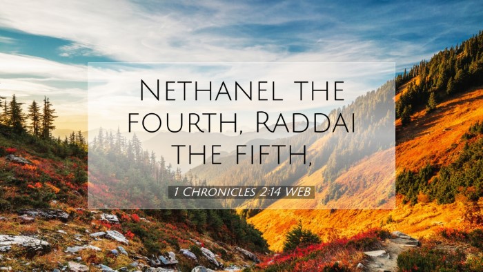 Picture 07 - 1 Chronicles 2:14 WEB Desktop Wallpaper - Nethanel the fourth, Raddai the - Desktop Bible Verse Wallpaper
