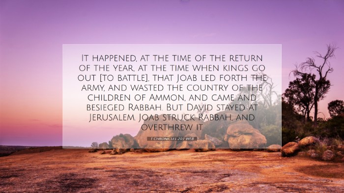 Picture 07 - 1 Chronicles 20:1 WEB Desktop Wallpaper - It happened, at the time of the return of the - Desktop Bible Verse Wallpaper