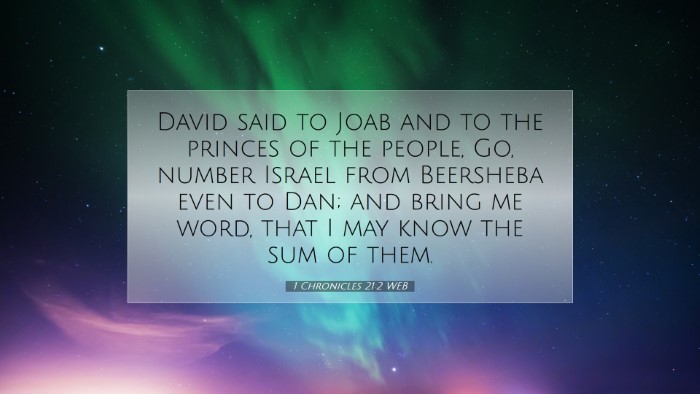 Picture 07 - 1 Chronicles 21:2 WEB Desktop Wallpaper - David said to Joab and to the princes of the - Desktop Bible Verse Wallpaper