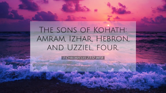 Picture 07 - 1 Chronicles 23:12 WEB Desktop Wallpaper - The sons of Kohath: Amram, Izhar, Hebron, and - Desktop Bible Verse Wallpaper