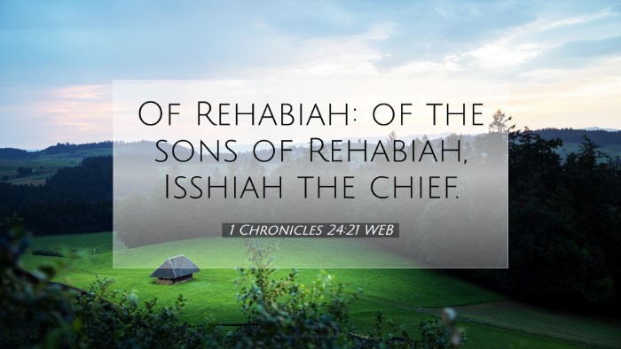Picture 07 - 1 Chronicles 24:21 WEB Desktop Wallpaper - Of Rehabiah: of the sons of Rehabiah, Isshiah the - Desktop Bible Verse Wallpaper