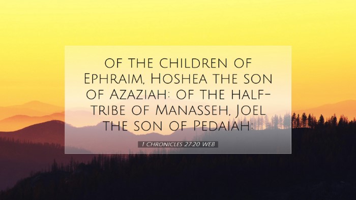 Picture 07 - 1 Chronicles 27:20 WEB Desktop Wallpaper - of the children of Ephraim, Hoshea the son of - Desktop Bible Verse Wallpaper