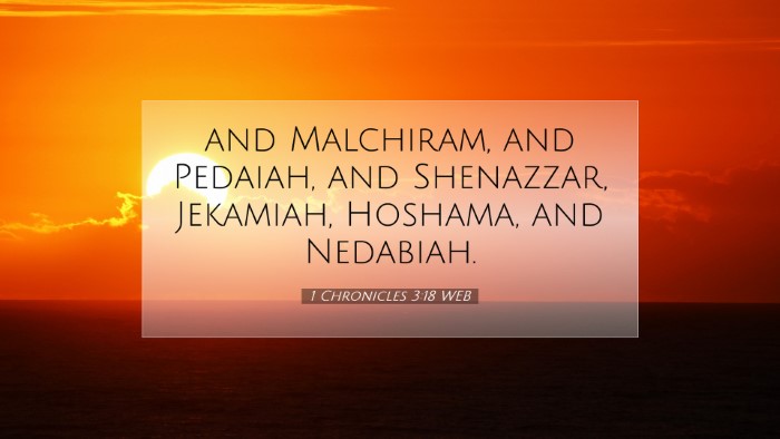Picture 07 - 1 Chronicles 3:18 WEB Desktop Wallpaper - and Malchiram, and Pedaiah, and Shenazzar, - Desktop Bible Verse Wallpaper