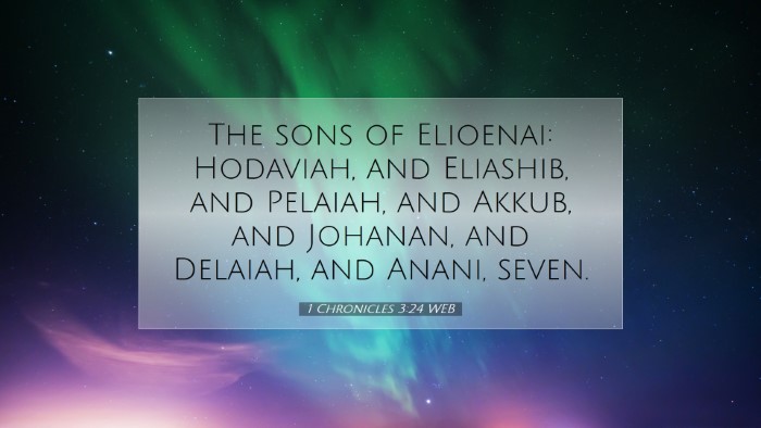 Picture 07 - 1 Chronicles 3:24 WEB Desktop Wallpaper - The sons of Elioenai: Hodaviah, and Eliashib, and - Desktop Bible Verse Wallpaper