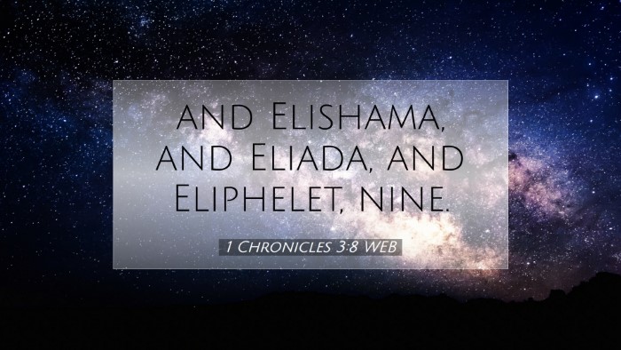 Picture 07 - 1 Chronicles 3:8 WEB Desktop Wallpaper - and Elishama, and Eliada, and Eliphelet, - Desktop Bible Verse Wallpaper