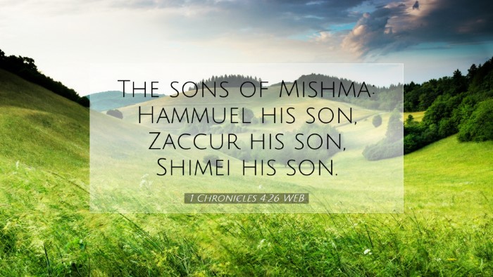 Picture 07 - 1 Chronicles 4:26 WEB Desktop Wallpaper - The sons of Mishma: Hammuel his son, Zaccur his - Desktop Bible Verse Wallpaper