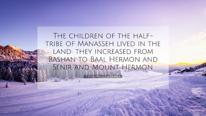 Picture 07 - 1 Chronicles 5:23 WEB Desktop Wallpaper - The children of the half-tribe of Manasseh lived - Desktop Bible Verse Wallpaper