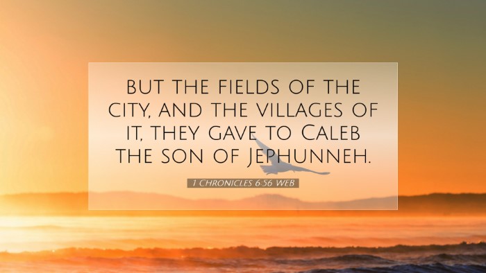 Picture 07 - 1 Chronicles 6:56 WEB Desktop Wallpaper - but the fields of the city, and the villages of - Desktop Bible Verse Wallpaper