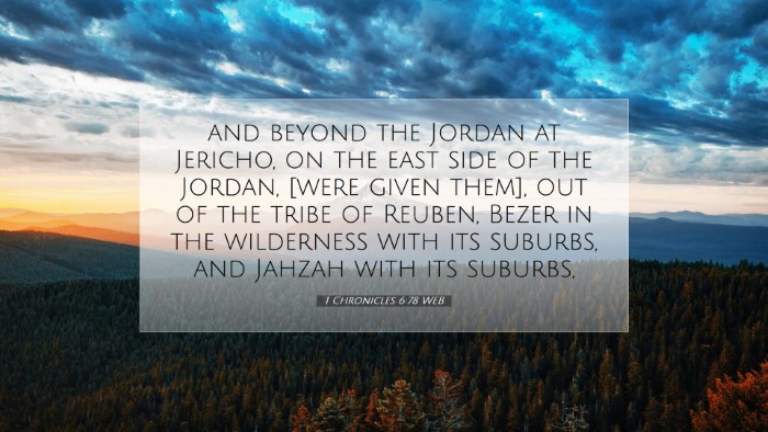 Picture 07 - 1 Chronicles 6:78 WEB Desktop Wallpaper - and beyond the Jordan at Jericho, on the east - Desktop Bible Verse Wallpaper