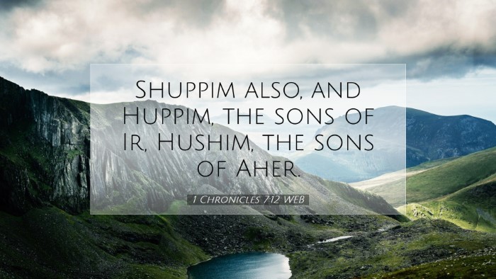 Picture 07 - 1 Chronicles 7:12 WEB Desktop Wallpaper - Shuppim also, and Huppim, the sons of Ir, Hushim, - Desktop Bible Verse Wallpaper