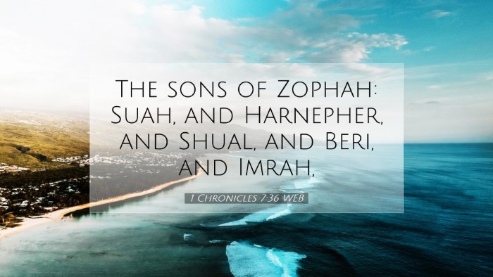 Picture 07 - 1 Chronicles 7:36 WEB Desktop Wallpaper - The sons of Zophah: Suah, and Harnepher, and - Desktop Bible Verse Wallpaper