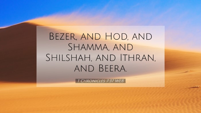 Picture 07 - 1 Chronicles 7:37 WEB Desktop Wallpaper - Bezer, and Hod, and Shamma, and Shilshah, and - Desktop Bible Verse Wallpaper