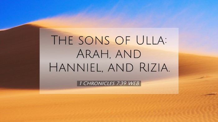 Picture 07 - 1 Chronicles 7:39 WEB Desktop Wallpaper - The sons of Ulla: Arah, and Hanniel, and - Desktop Bible Verse Wallpaper