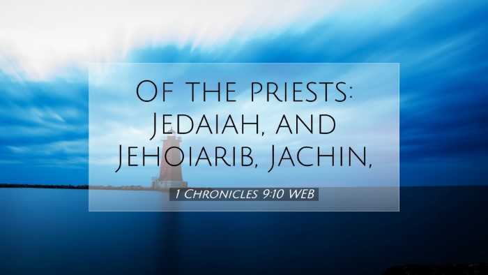 Picture 07 - 1 Chronicles 9:10 WEB Desktop Wallpaper - Of the priests: Jedaiah, and Jehoiarib, - Desktop Bible Verse Wallpaper