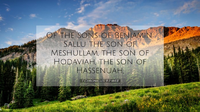 Picture 07 - 1 Chronicles 9:7 WEB Desktop Wallpaper - Of the sons of Benjamin: Sallu the son of - Desktop Bible Verse Wallpaper