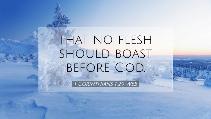Picture 07 - 1 Corinthians 1:29 WEB Desktop Wallpaper - that no flesh should boast before - Desktop Bible Verse Wallpaper