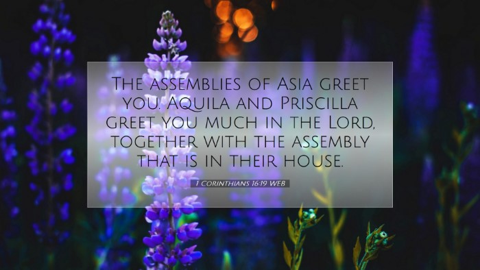 Picture 07 - 1 Corinthians 16:19 WEB Desktop Wallpaper - The assemblies of Asia greet you. Aquila and - Desktop Bible Verse Wallpaper