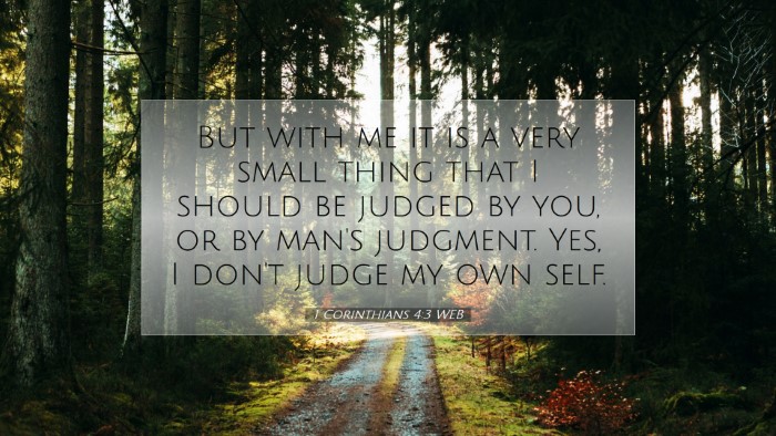 Picture 07 - 1 Corinthians 4:3 WEB Desktop Wallpaper - But with me it is a very small thing that I - Desktop Bible Verse Wallpaper
