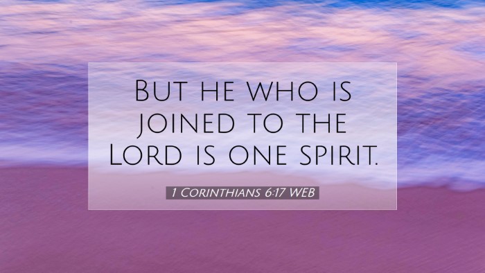 Picture 07 - 1 Corinthians 6:17 WEB Desktop Wallpaper - But he who is joined to the Lord is one - Desktop Bible Verse Wallpaper