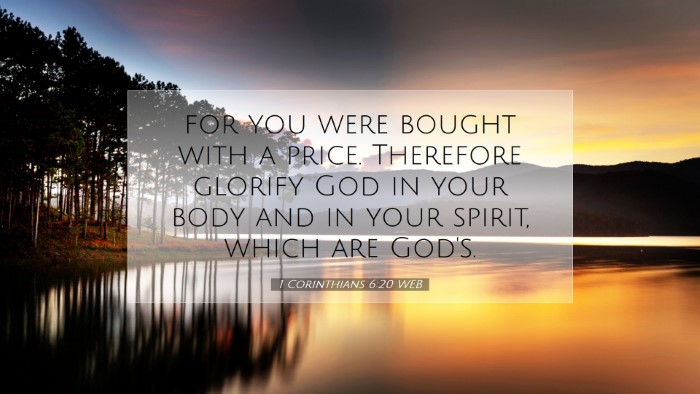 Picture 07 - 1 Corinthians 6:20 WEB Desktop Wallpaper - for you were bought with a price. Therefore - Desktop Bible Verse Wallpaper