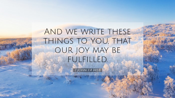 Picture 07 - 1 John 1:4 WEB Desktop Wallpaper - And we write these things to you, that our joy - Desktop Bible Verse Wallpaper