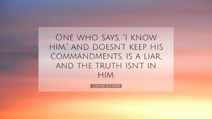 Picture 07 - 1 John 2:4 WEB Desktop Wallpaper - One who says, 