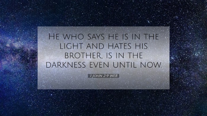 Picture 07 - 1 John 2:9 WEB Desktop Wallpaper - He who says he is in the light and hates his - Desktop Bible Verse Wallpaper