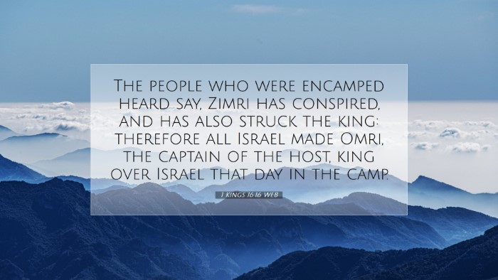 Picture 07 - 1 Kings 16:16 WEB Desktop Wallpaper - The people who were encamped heard say, Zimri has - Desktop Bible Verse Wallpaper