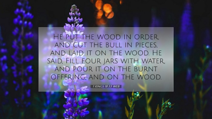 Picture 07 - 1 Kings 18:33 WEB Desktop Wallpaper - He put the wood in order, and cut the bull in - Desktop Bible Verse Wallpaper