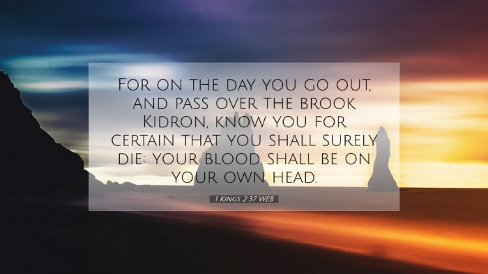 Picture 07 - 1 Kings 2:37 WEB Desktop Wallpaper - For on the day you go out, and pass over the - Desktop Bible Verse Wallpaper