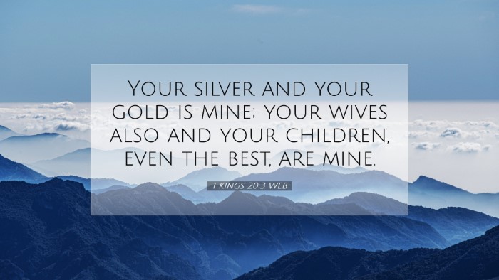Picture 07 - 1 Kings 20:3 WEB Desktop Wallpaper - Your silver and your gold is mine; your wives - Desktop Bible Verse Wallpaper