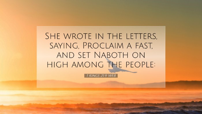 Picture 07 - 1 Kings 21:9 WEB Desktop Wallpaper - She wrote in the letters, saying, Proclaim a - Desktop Bible Verse Wallpaper