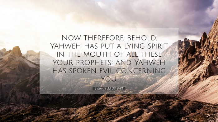 Picture 07 - 1 Kings 22:23 WEB Desktop Wallpaper - Now therefore, behold, Yahweh has put a lying - Desktop Bible Verse Wallpaper
