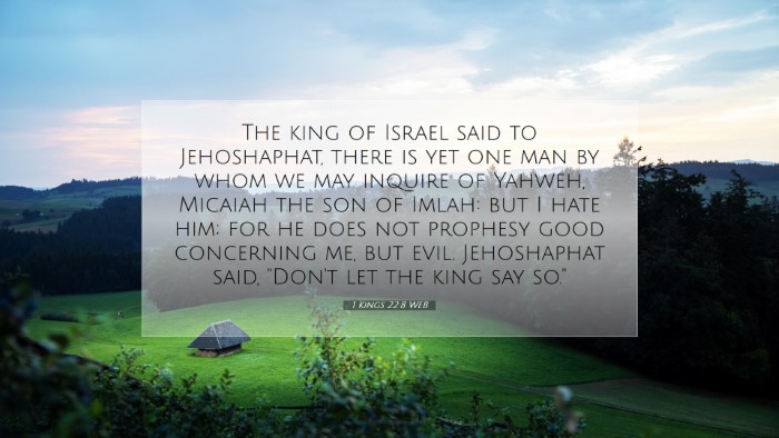 Picture 07 - 1 Kings 22:8 WEB Desktop Wallpaper - The king of Israel said to Jehoshaphat, there is - Desktop Bible Verse Wallpaper
