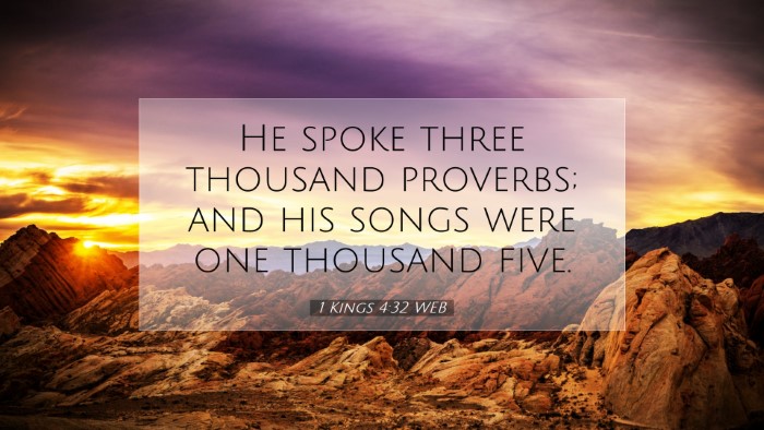 Picture 07 - 1 Kings 4:32 WEB Desktop Wallpaper - He spoke three thousand proverbs; and his songs - Desktop Bible Verse Wallpaper
