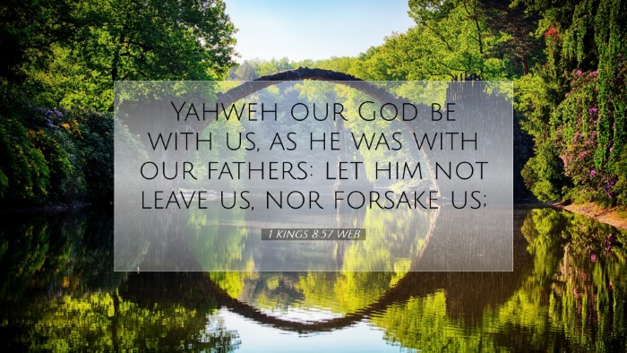 Picture 07 - 1 Kings 8:57 WEB Desktop Wallpaper - Yahweh our God be with us, as he was with our - Desktop Bible Verse Wallpaper