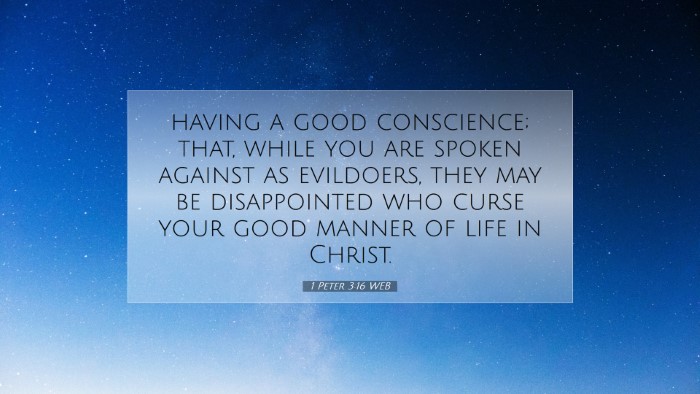 Picture 07 - 1 Peter 3:16 WEB Desktop Wallpaper - having a good conscience; that, while you are - Desktop Bible Verse Wallpaper