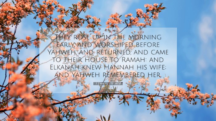 Picture 07 - 1 Samuel 1:19 WEB Desktop Wallpaper - They rose up in the morning early, and worshiped - Desktop Bible Verse Wallpaper