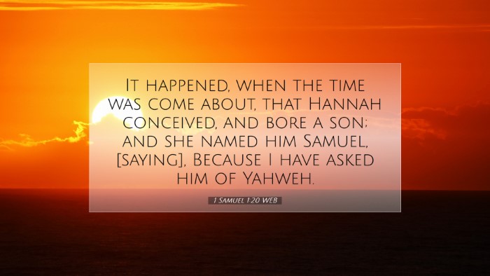 Picture 07 - 1 Samuel 1:20 WEB Desktop Wallpaper - It happened, when the time was come about, that - Desktop Bible Verse Wallpaper