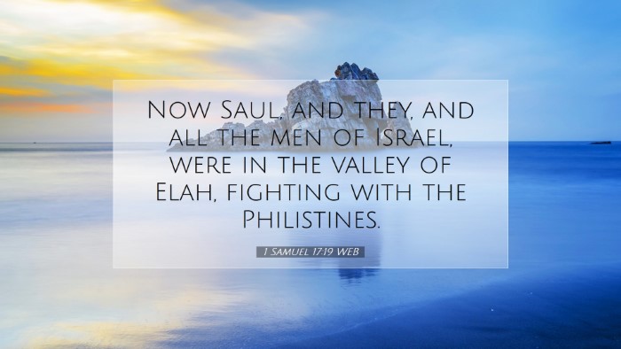Picture 07 - 1 Samuel 17:19 WEB Desktop Wallpaper - Now Saul, and they, and all the men of Israel, - Desktop Bible Verse Wallpaper