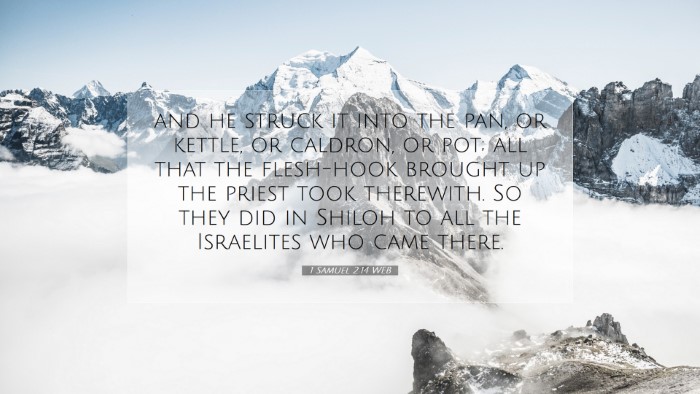 Picture 07 - 1 Samuel 2:14 WEB Desktop Wallpaper - and he struck it into the pan, or kettle, or - Desktop Bible Verse Wallpaper