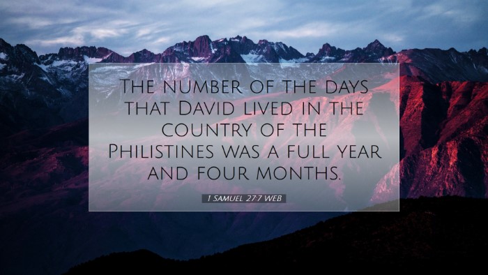 Picture 07 - 1 Samuel 27:7 WEB Desktop Wallpaper - The number of the days that David lived in the - Desktop Bible Verse Wallpaper